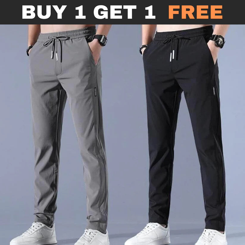 Men's Lycra Daily Wear TrackPants - Buy 1 Get 1 Free (Black + Grey)